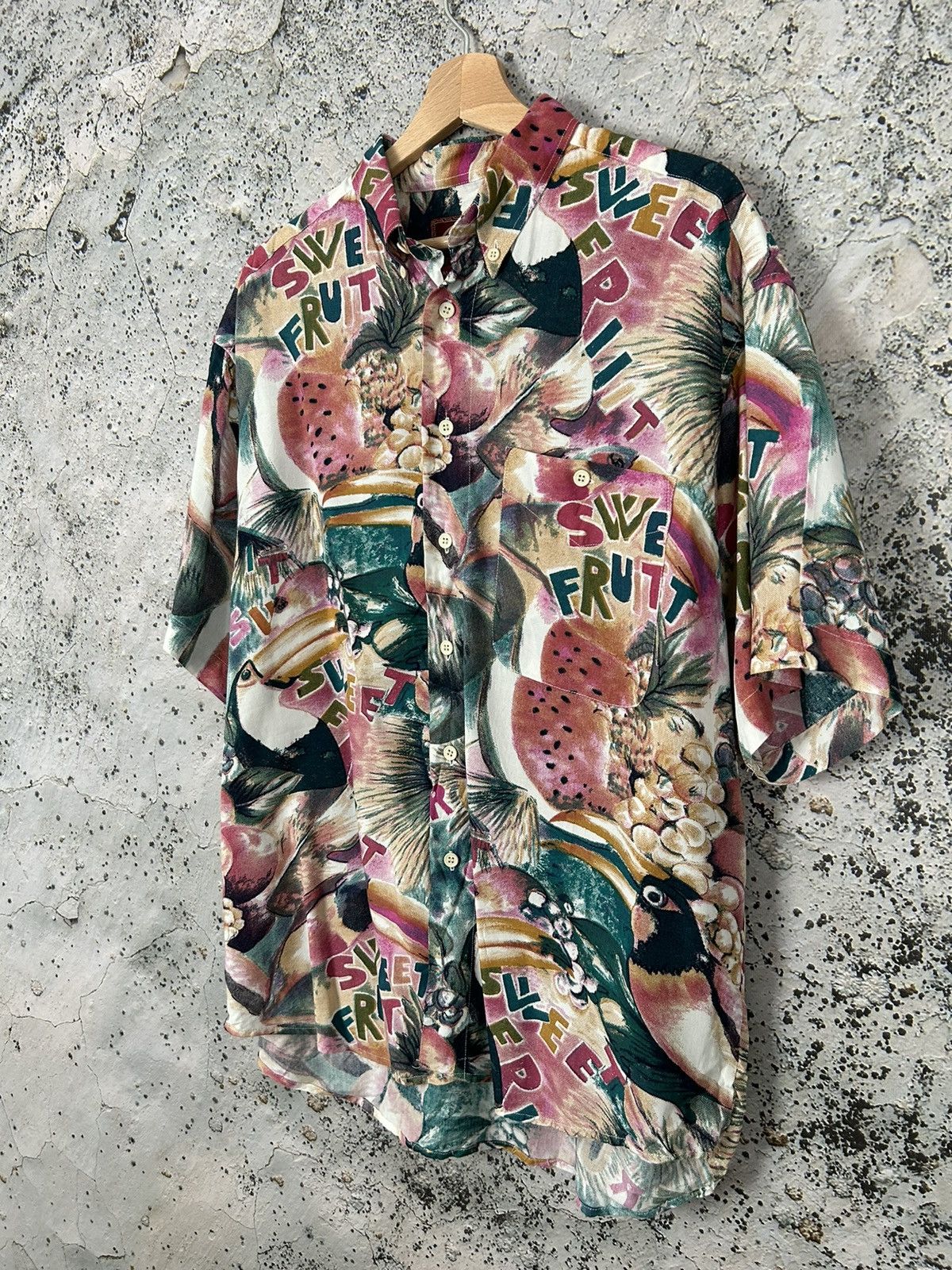 Vintage Vintage Hawaiian Shirt Oversized Fruits 90s Hype Size US S / EU 44-46 / 1 - 2 Thumbnail
