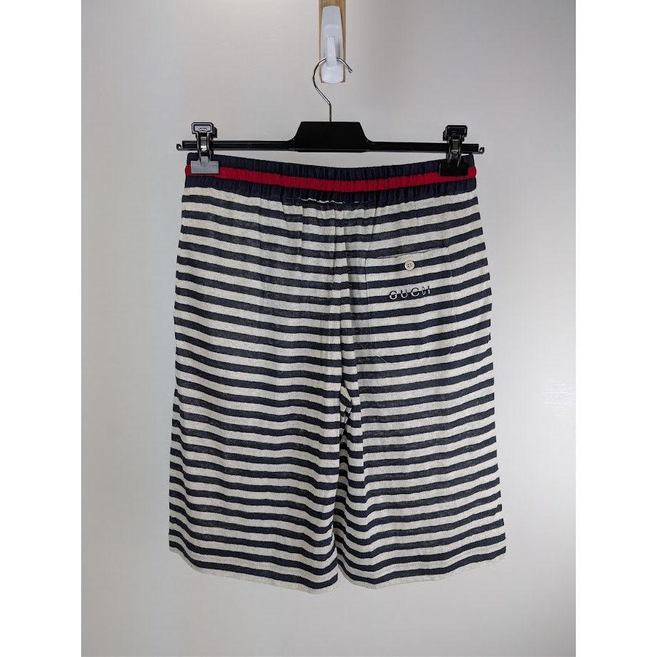 Gucci o1rshd1 Striped Linen Jersey Basket Pant in Navy/Milk Size US 30 / EU 46 - 9 Thumbnail