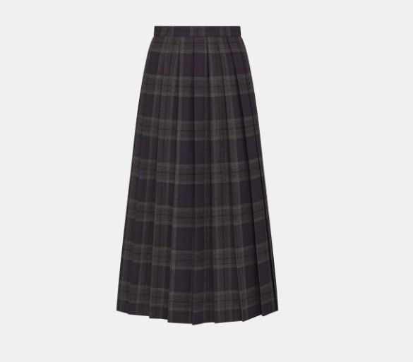 Dior o1w1db11124 Pleated Long Skirt in Grey & Blue Size 25" / US 0 / IT 36 - 1 Thumbnail