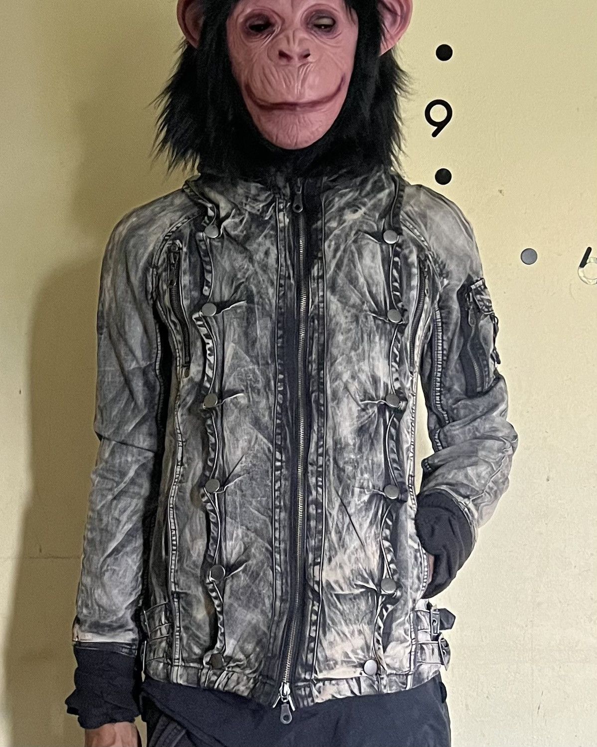 Japanese Brand Xfrm Flame Wash Studded Skeleton Panel Hooded Jacket 2000s Size US M / EU 48-50 / 2 - 5 Thumbnail
