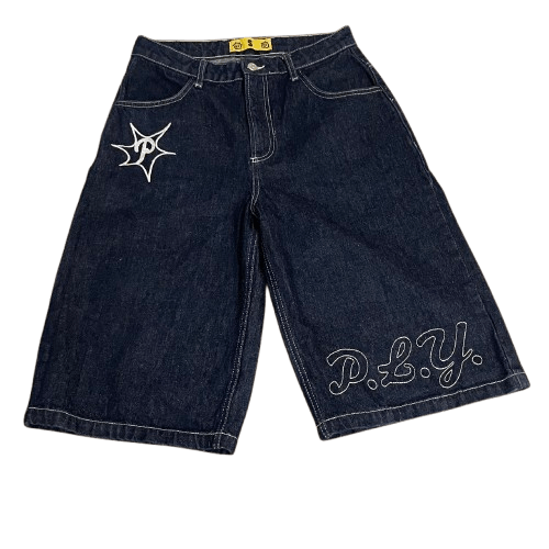 Other Protect Loves You Denim Shorts Size XL Blue Baggy Jorts Size US 30 / EU 46 - 1 Thumbnail