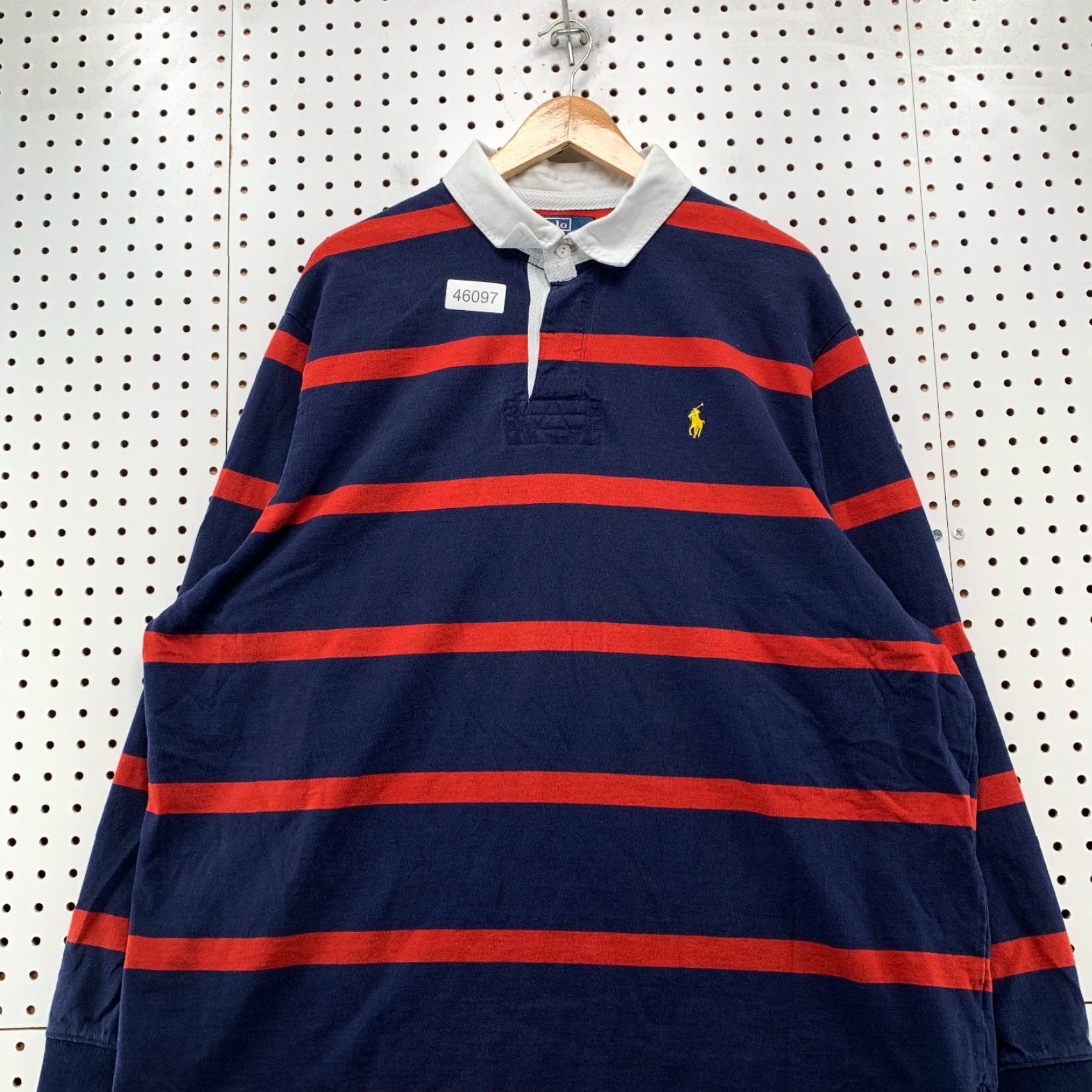 Polo Ralph Lauren VINTAGE Polo Ralph Lauren Rugby Shirt Mens 2XL Blue Red Long Sleeve Preppy Size US XXL / EU 58 / 5 - 4 Thumbnail