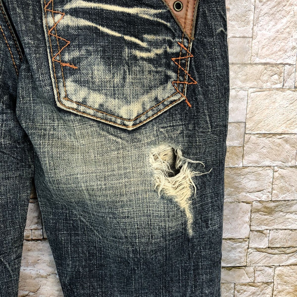 Japanese Brand Detail Blue Distressed Denim Pants #A132 Size 25" / US 0 / IT 36 - 19 Thumbnail