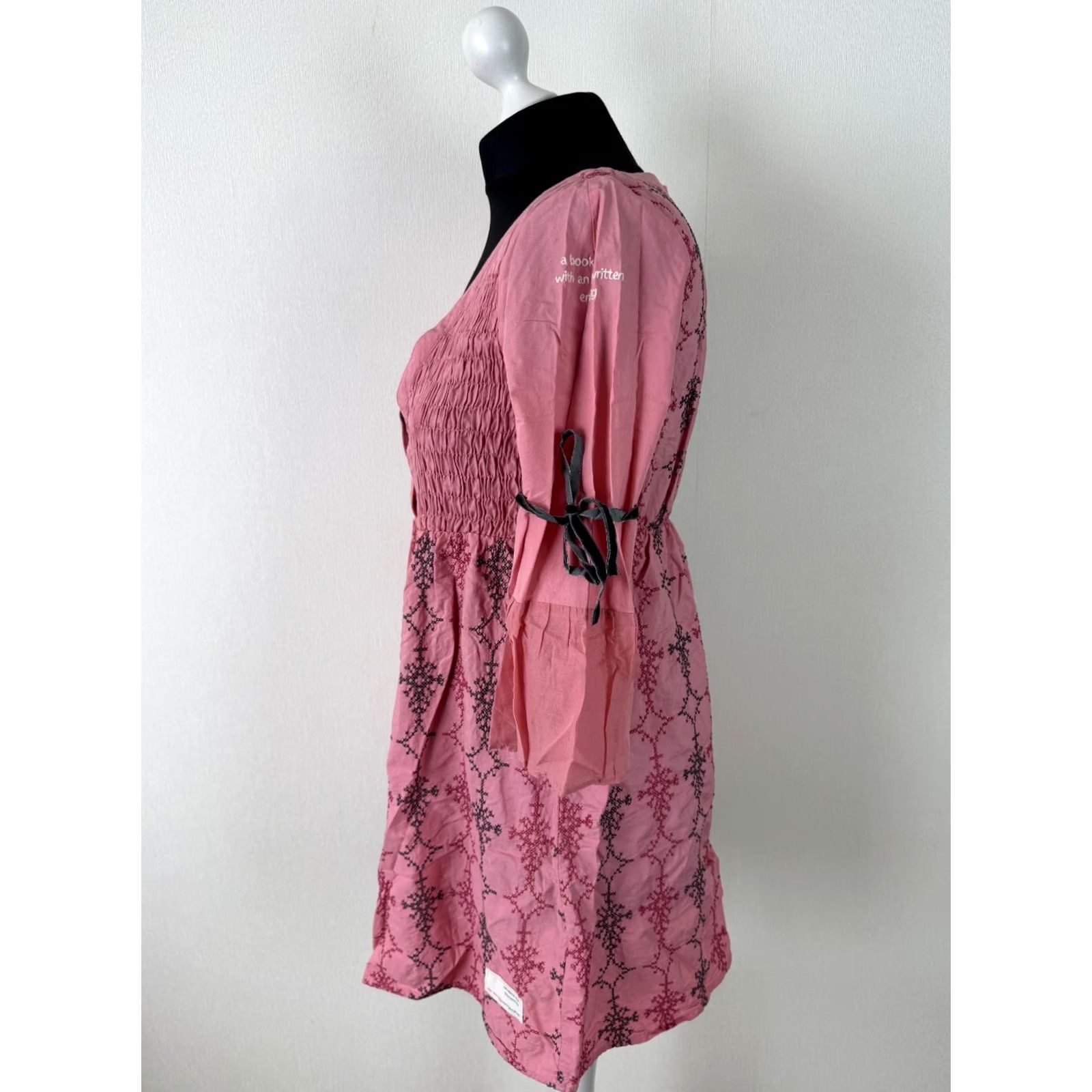 Pinko Odd Molly 2 Pink Boho Embroidered Cotton Tunic Dress Womens Size 2 Knee Length 76 cm XS-XL? Size XS / US 0-2 / IT 36-38 - 2 Thumbnail