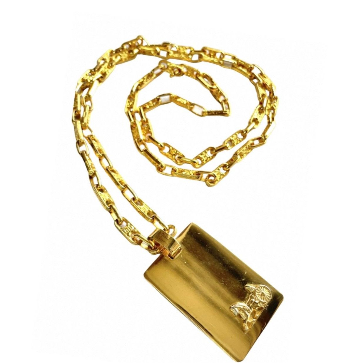 Celine Vintage Celine golden long necklace with triomphe logo Size ONE SIZE - 2 Thumbnail