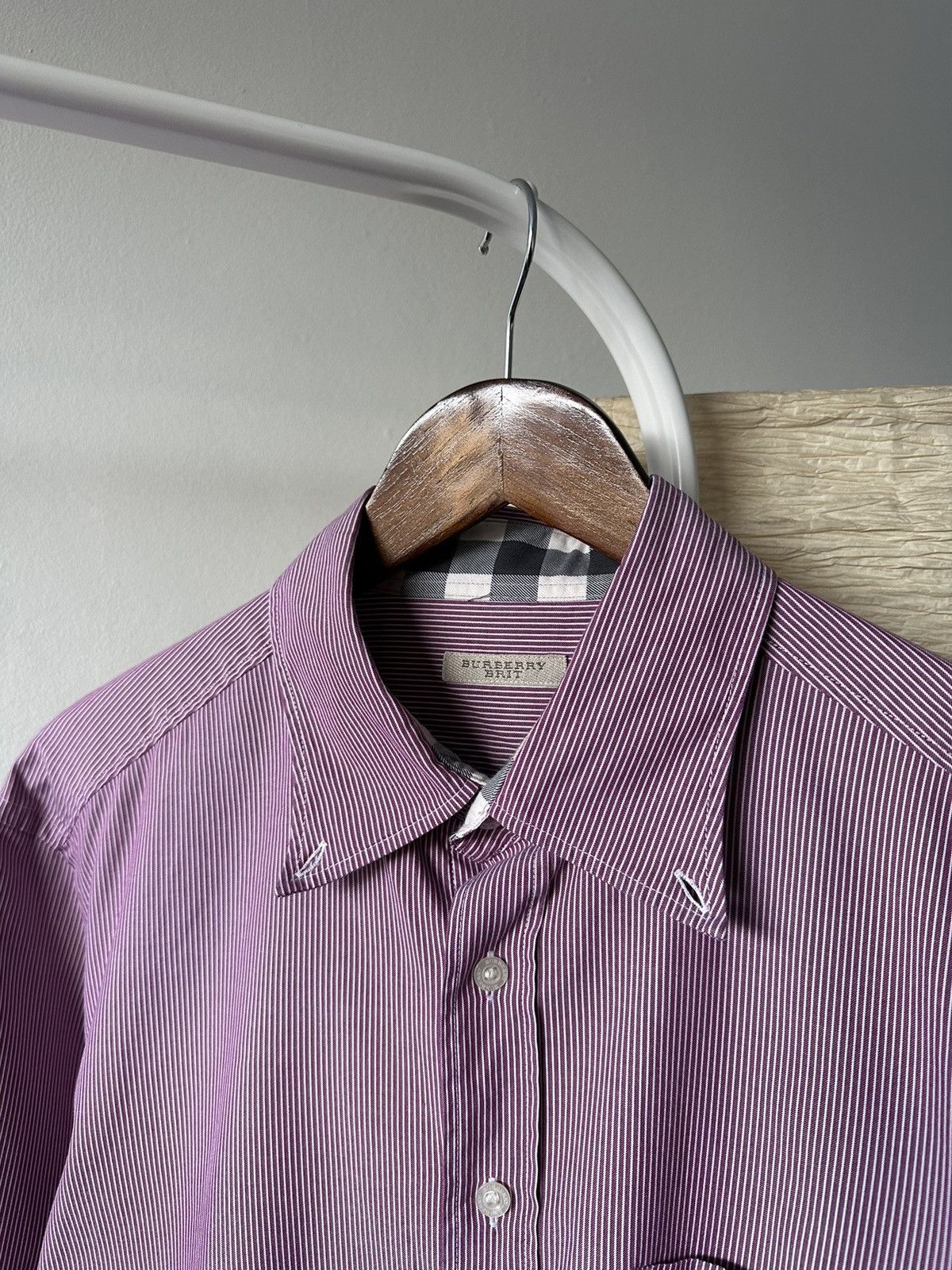 Burberry Burberry Brit Shirt Long Sleeve Burgundy Plaid Nova CheckCuff Size US XXL / EU 58 / 5 - 6 Thumbnail