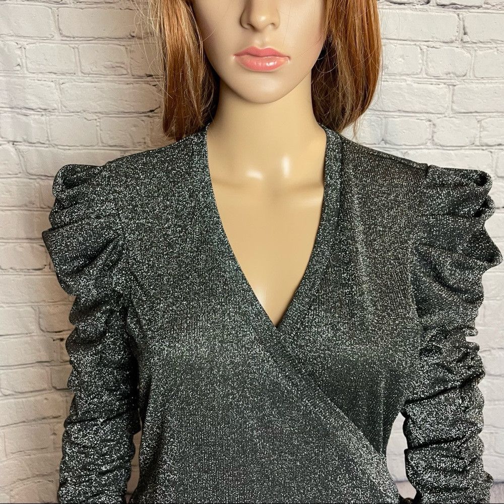Other NWT New $148 Walter Baker Marwin Top Size L Black Silver Size L / US 10 / IT 46 - 4 Thumbnail