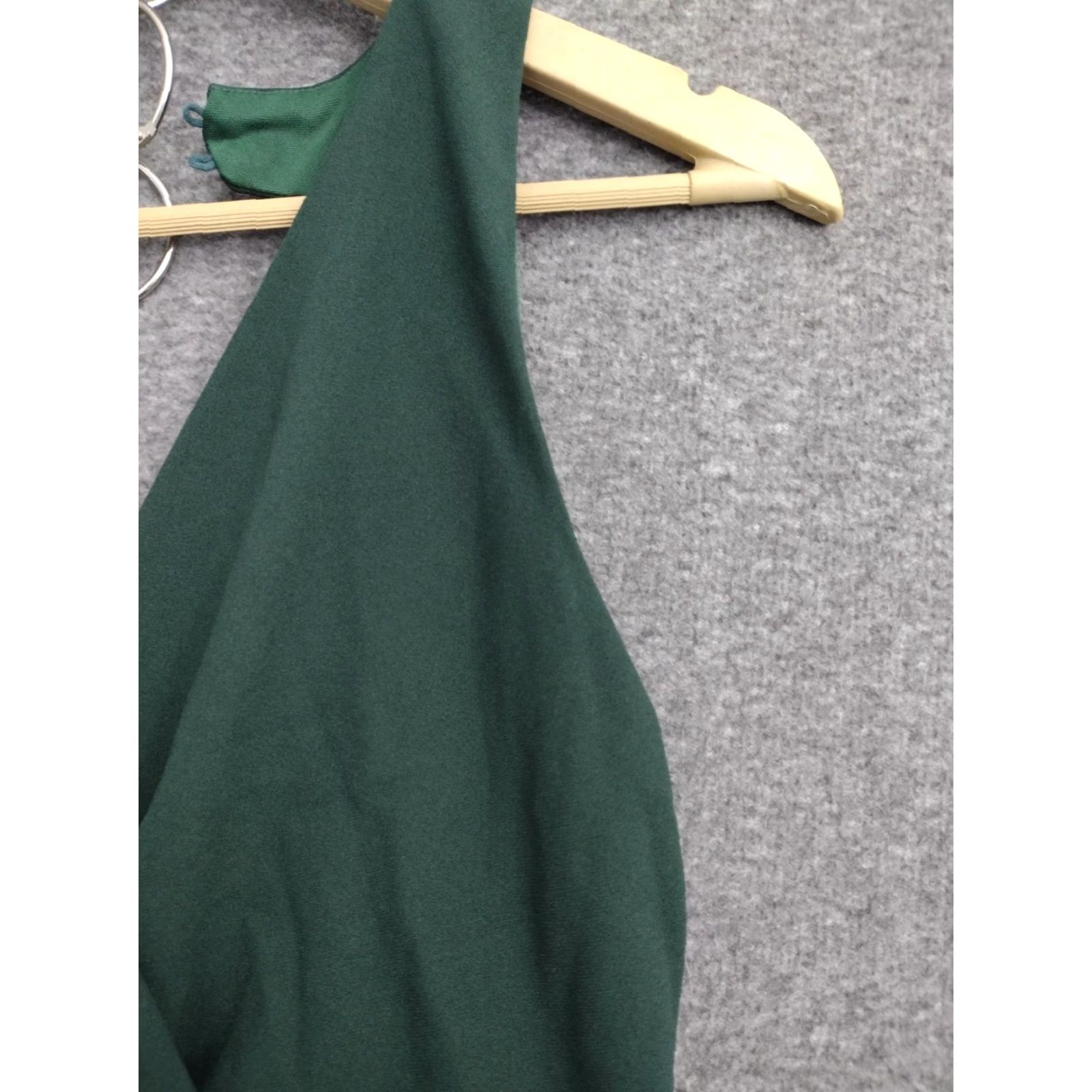Vintage PURPLE SNOW Dark Green Sleeveless Romper Skort Open Back Plunge Neck V-Neck M Boho Dark Green Womens Romper M Size 32" / US 10 / IT 46 - 7 Thumbnail