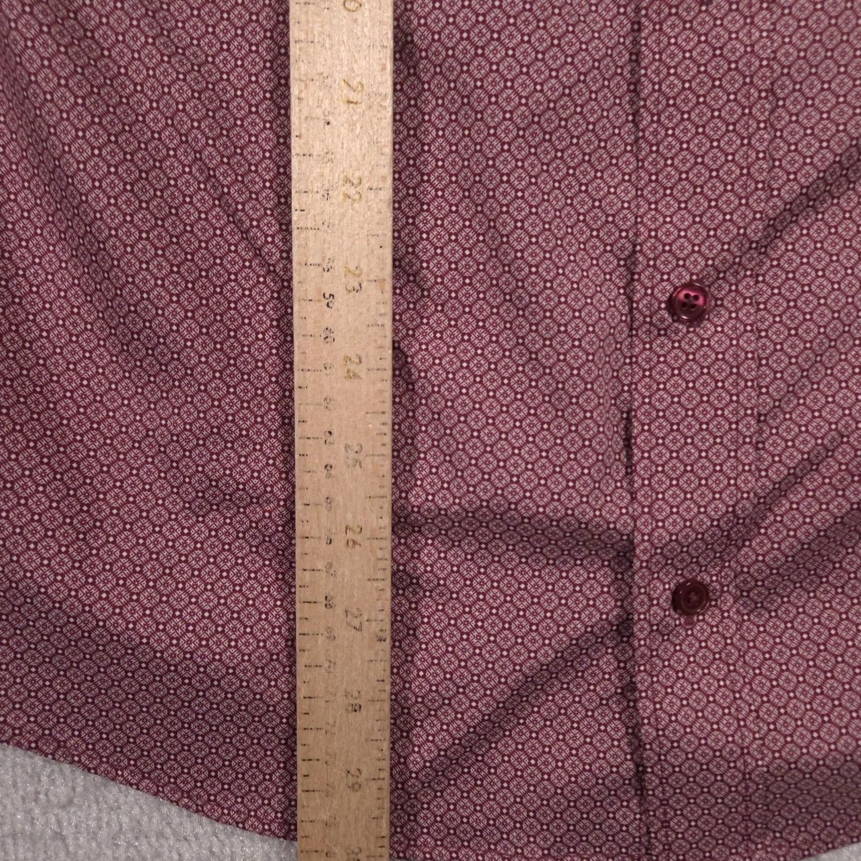Vintage Nick Graham Dress Shirt Mens Large Red Geometric Stretch Modern Fit Long Sleeve Size 42R - 7 Thumbnail