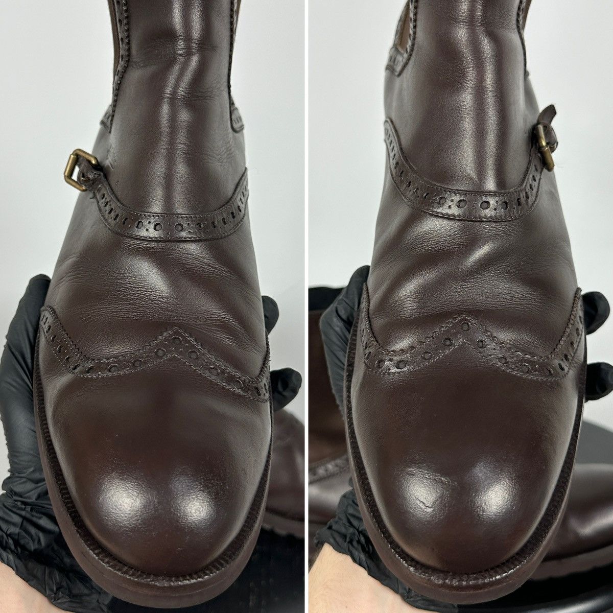 Louis Vuitton Louis Vuitton Brown Leather Chelsea Wingtip Brogue Boots Size US 12 / EU 45 - 21 Thumbnail