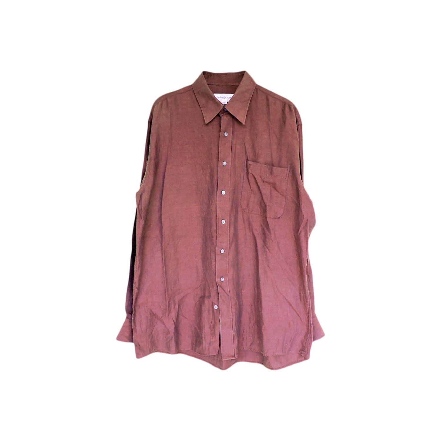 YVES SAINT LAURENT MAROON LONG SLEEVE SHIRT