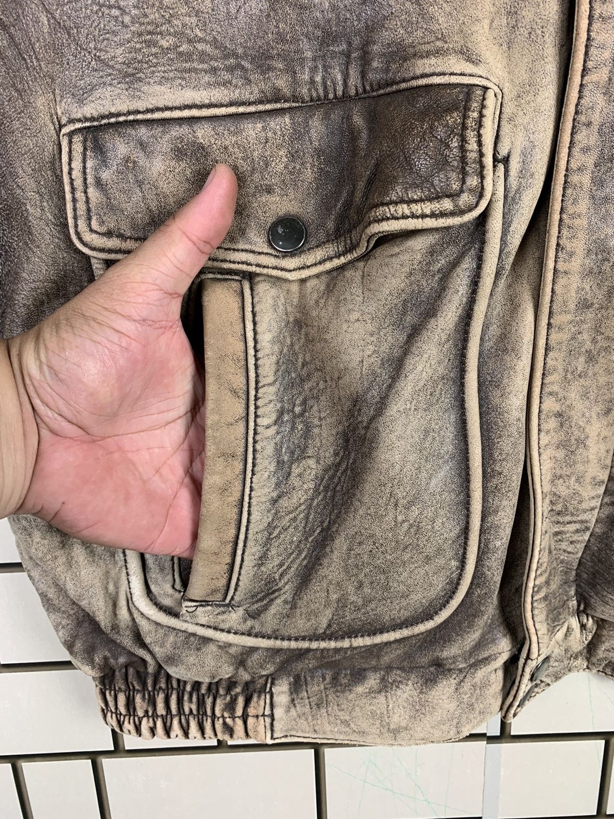 14th Addiction Vintage 90s Make Sherpa Leather Bomber Jacket Size US L / EU 52-54 / 3 - 11 Thumbnail