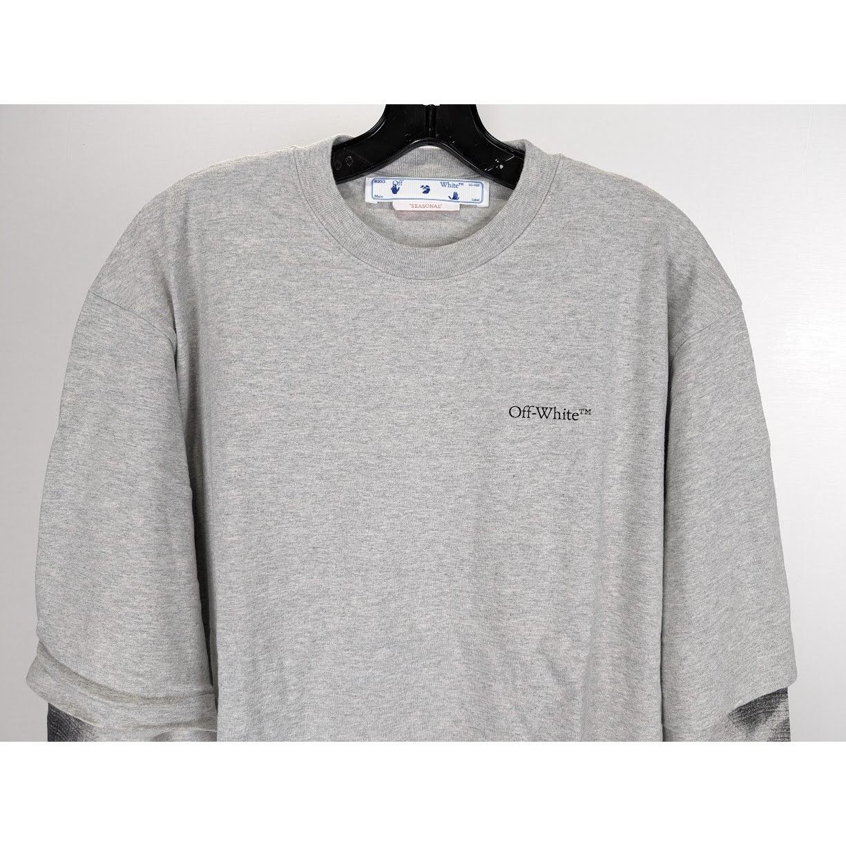 Off-White o1rshd1 Q:2 / DUP /Jumbo Arrow Double L/S Tee Shirt in Grey Size US XL / EU 56 / 4 - 5 Thumbnail