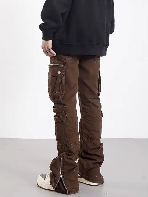 VIBE Street washed brown workwear baggy casual pants Size US 34 / EU 50 - 8 Thumbnail