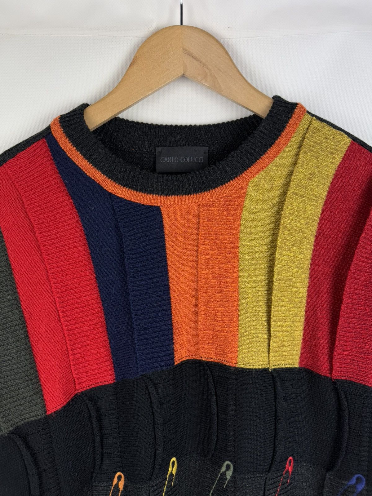 Carlo Colucci × Vintage Carlo Colucci Men’s 3D Knit Cotton / Wool Sweater Pullover Size US XL / EU 56 / 4 - 8 Thumbnail