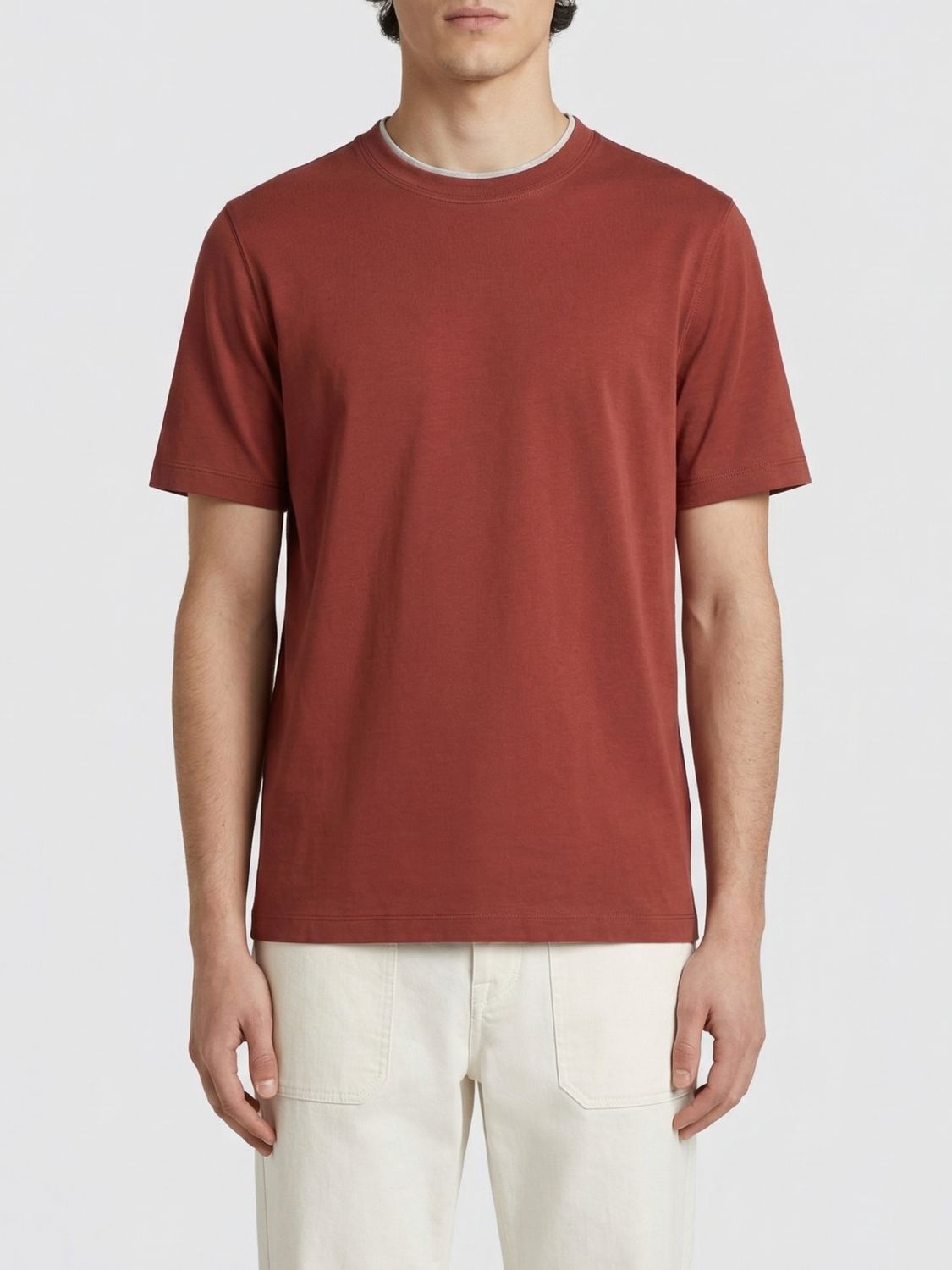 Brunello Cucinelli Brunello Cucinelli T-Shirt Men Red Size US S / EU 44-46 / 1 - 1 Thumbnail