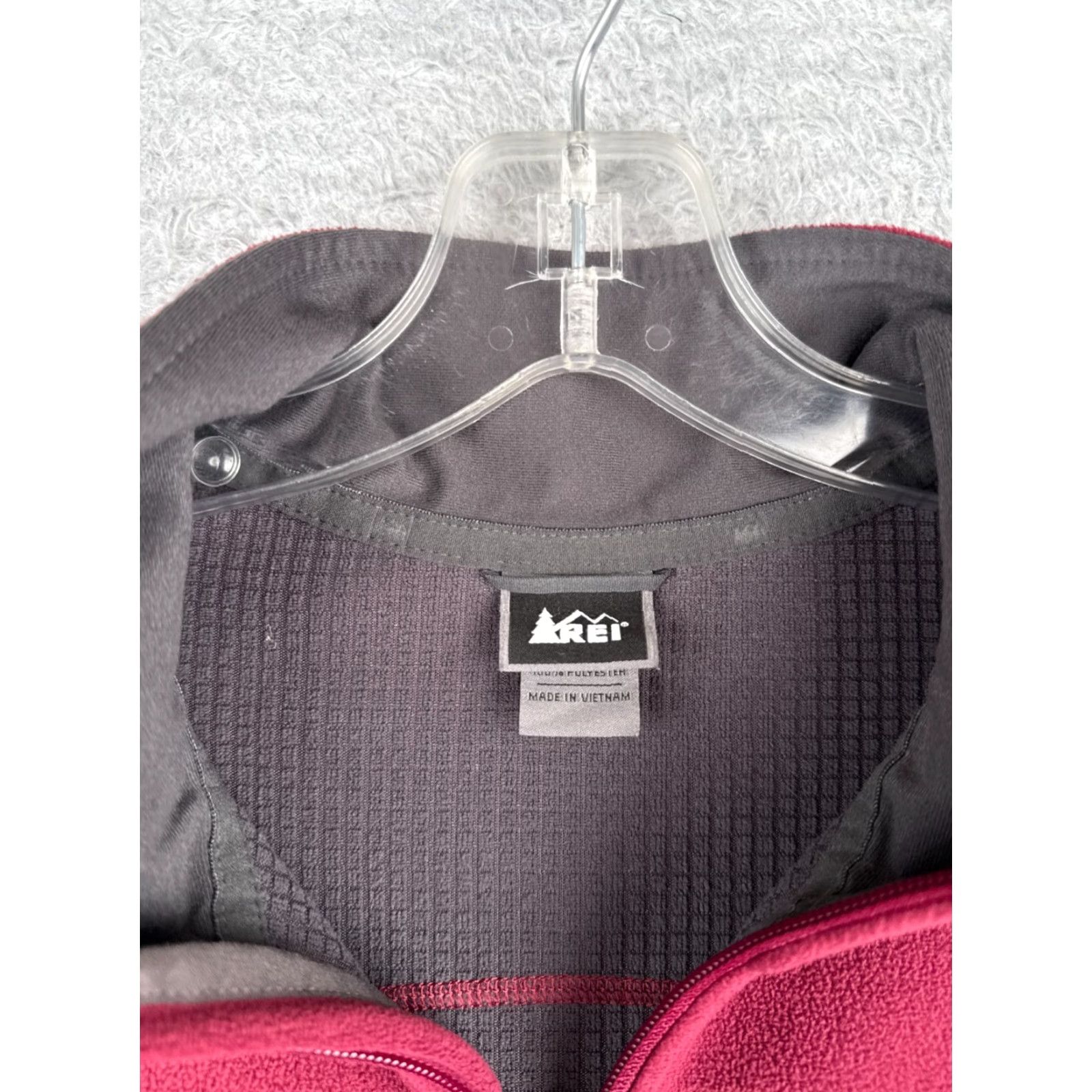 Vintage REI Jacket Womens Extra Large Red Full Zip Fleece Polyester Mock Neck Pockets Size XL / US 12-14 / IT 48-50 - 6 Thumbnail