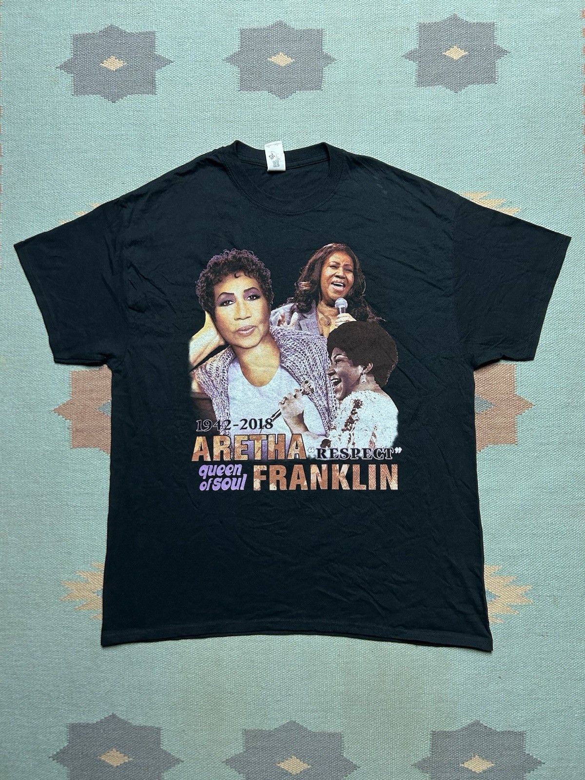 Vintage Aretha Franklin t shirt Queen of soul music memorial XL Size US XL / EU 56 / 4 - 1 Thumbnail