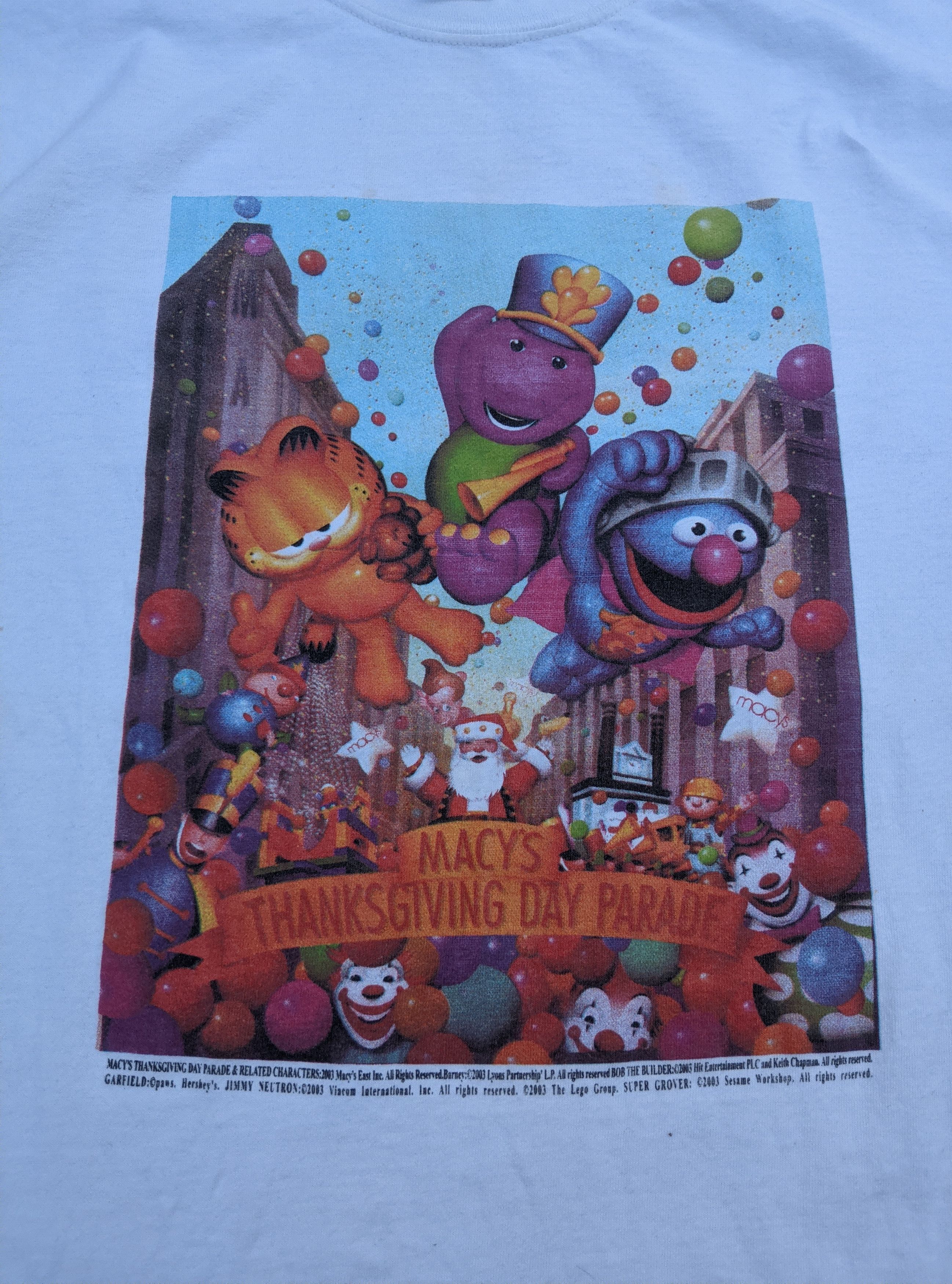 Vintage Vtg 2003 macys parade Jimmy neutron Barney Garfield t shirt Size US XL / EU 56 / 4 - 2 Thumbnail