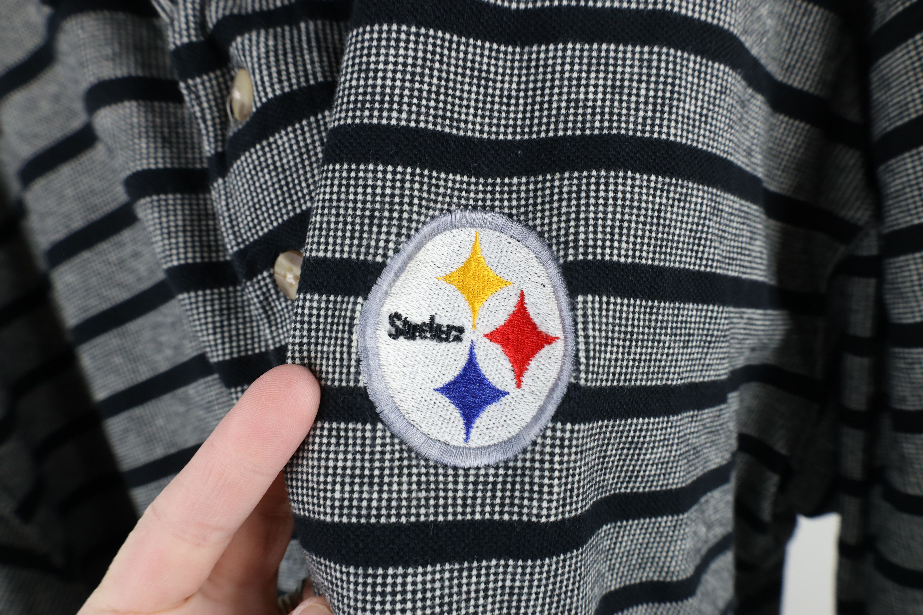Vintage Vintage 90s Pittsburgh Steelers Football Knit Polo Shirt Size US XL / EU 56 / 4 - 4 Thumbnail