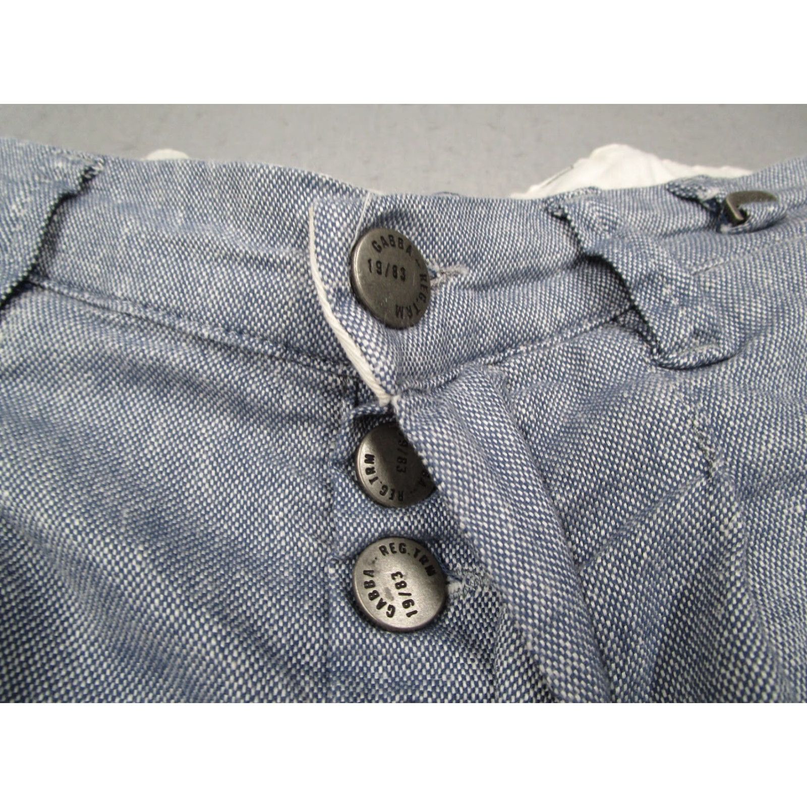 Vintage Gabba Pants Mens Large Regular Blue Chino Pleated 32x26 Cotton Linen Blend Tapered 5-Pocket Modern Preppy Size US 33 - 6 Thumbnail