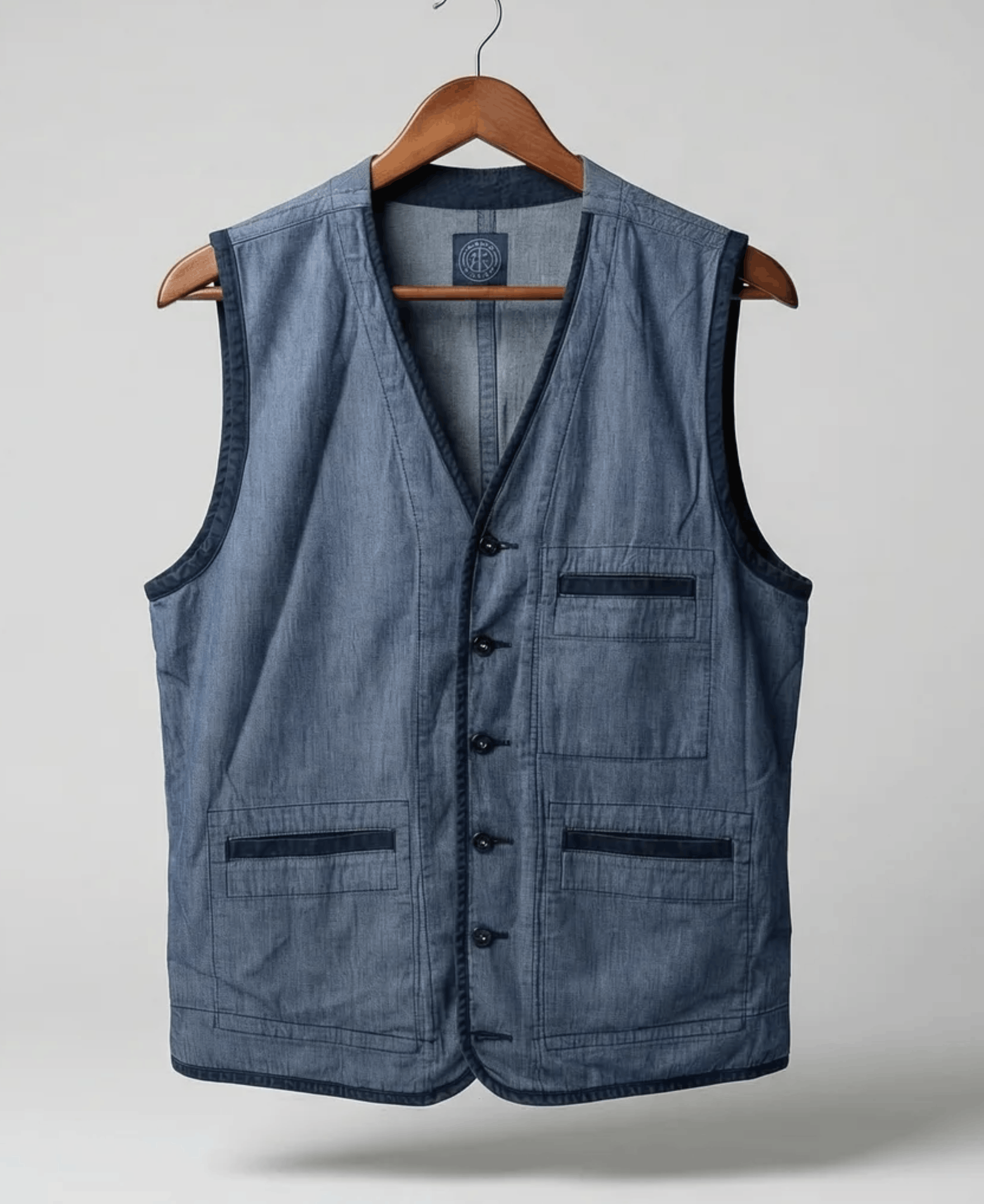 Porter Classic Blue and White Stripe Hickory Vest Size US M / EU 48-50 / 2 - 1 Thumbnail