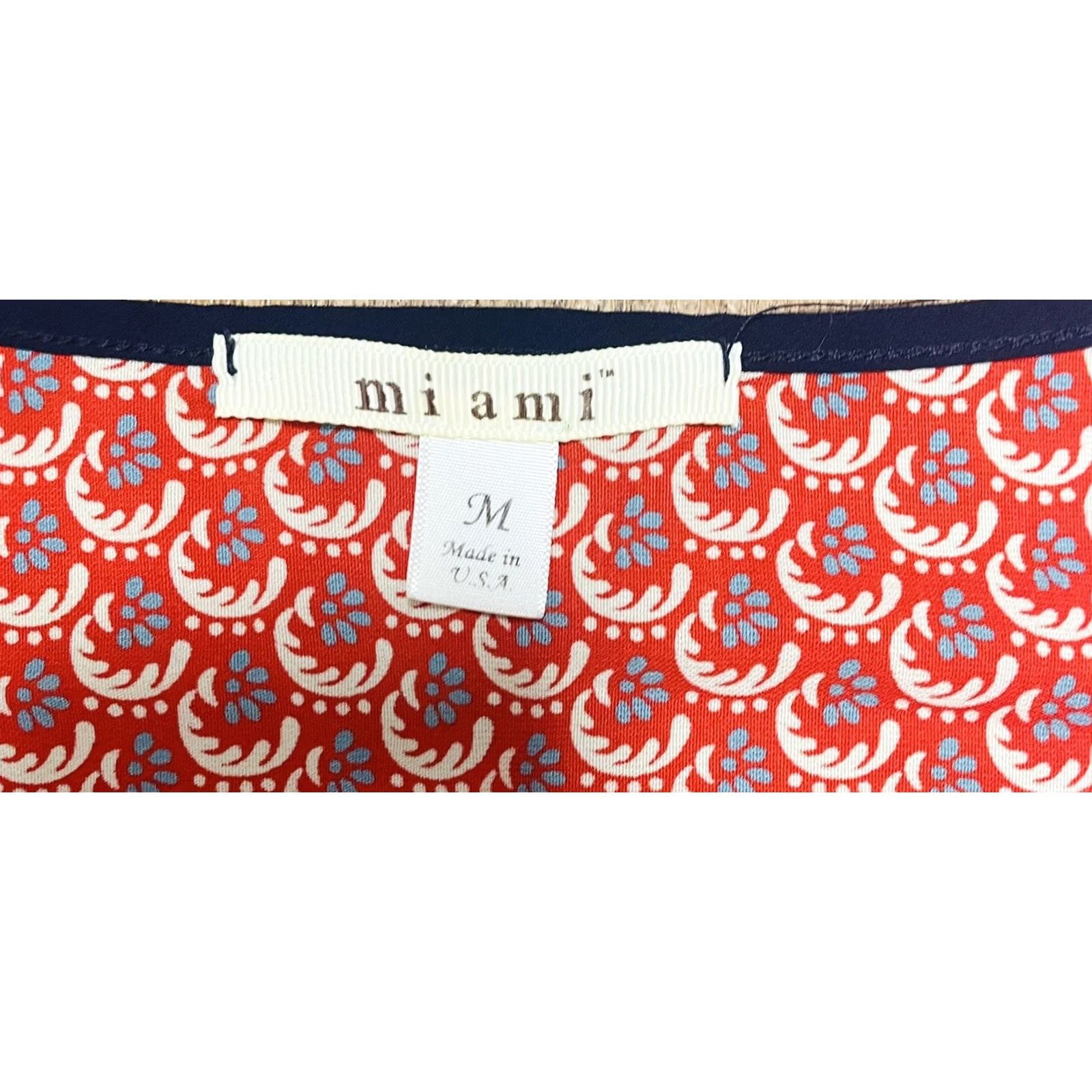 Vintage Mi A Mi Blouse Long Sleeve Shirt Red & Blue Sz Medium Pullover USA Womens Geometric Pattern Size M / US 6-8 / IT 42-44 - 4 Thumbnail