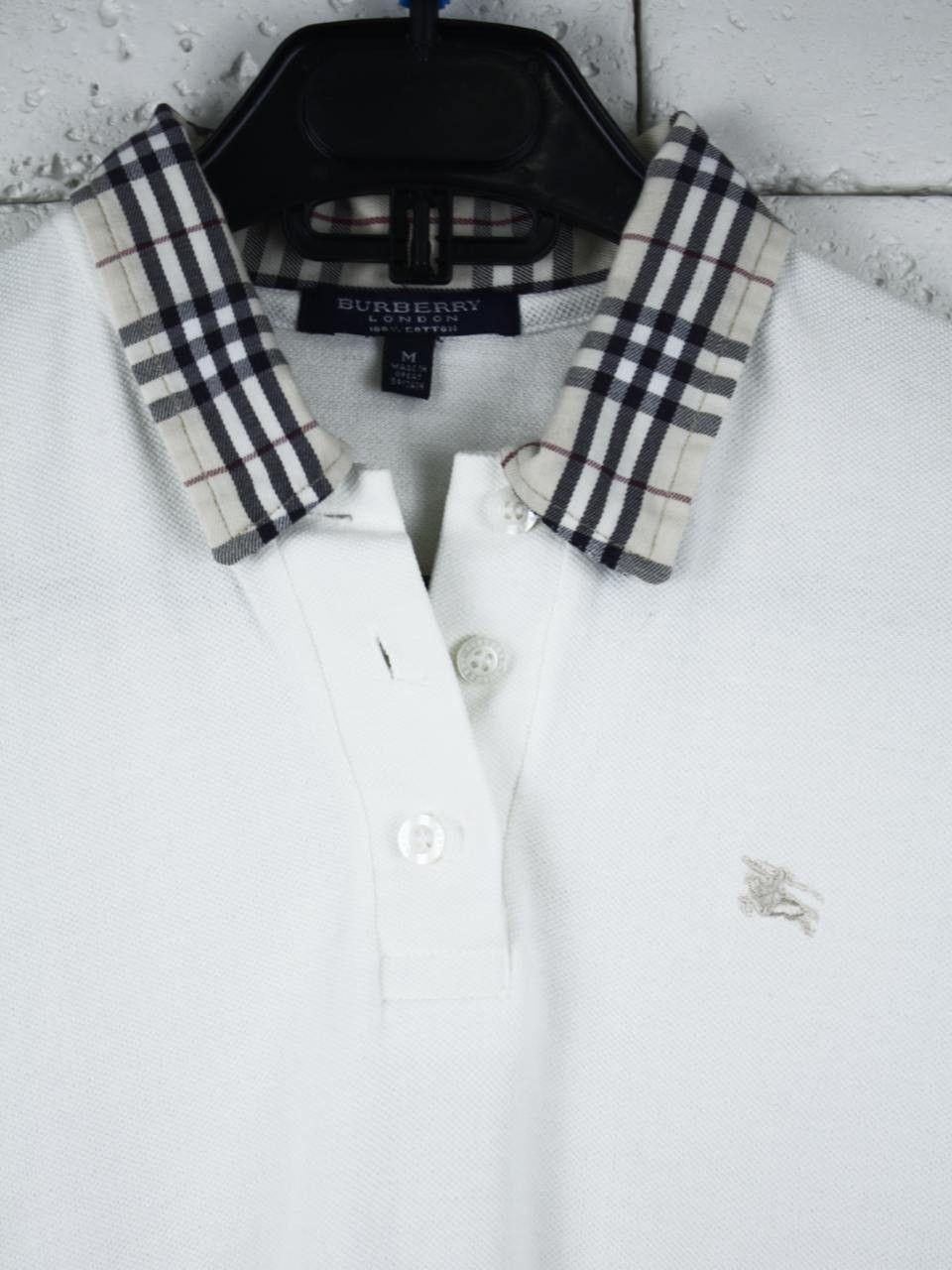 Burberry Burberry London White Polo Shirt Long Sleeve Vintage Size US M / EU 48-50 / 2 - 3 Thumbnail