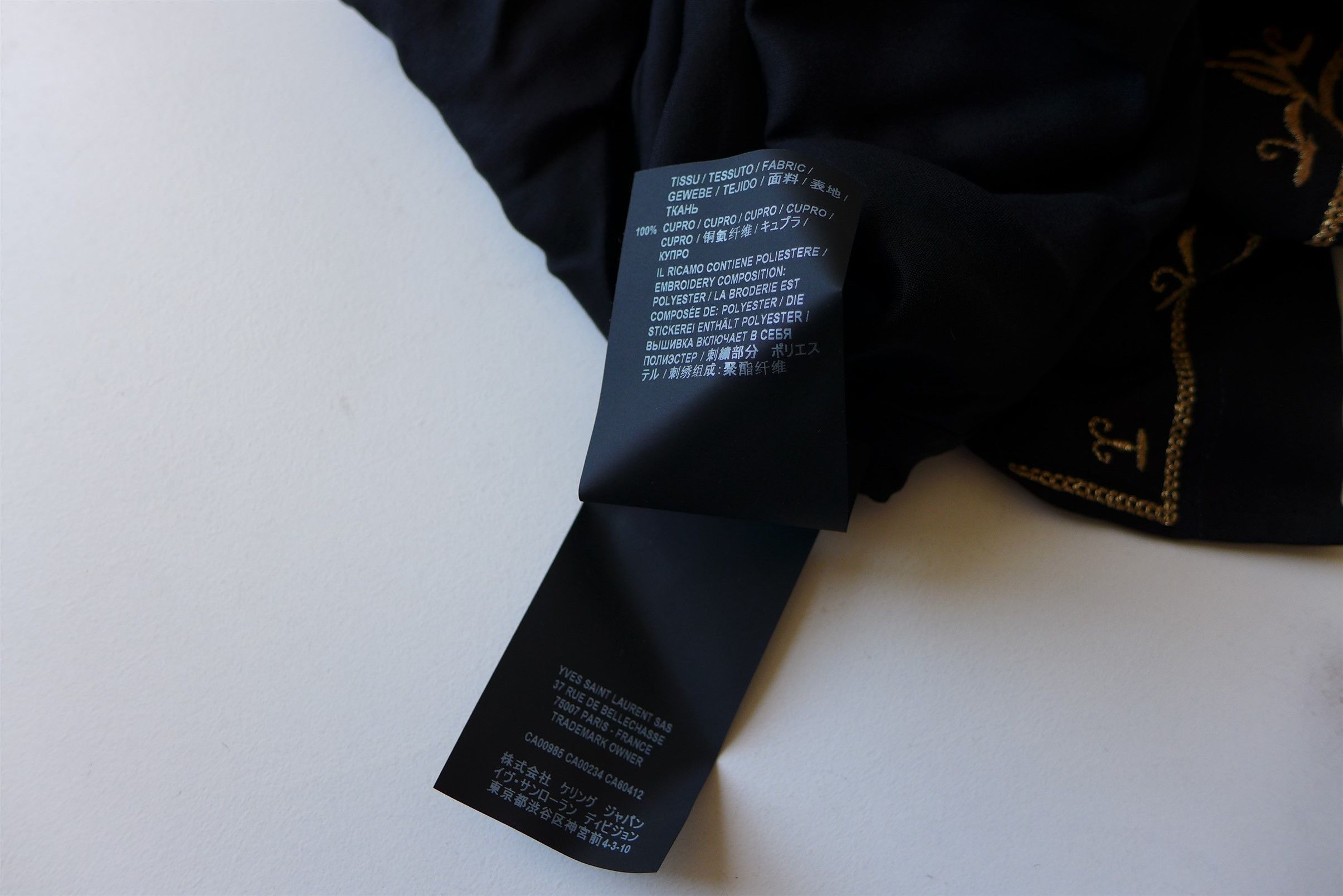 Saint Laurent Paris Saint Laurent Lamé Embroidered Tunic - Black Satin Voile Size US XL / EU 56 / 4 - 17 Thumbnail