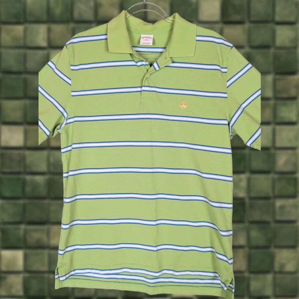 Brooks Brothers Brooks Brothers 346 Mens Polo Shirt M Blue Green Stripes Collared Top Golf Size US M / EU 48-50 / 2 - 1 Thumbnail