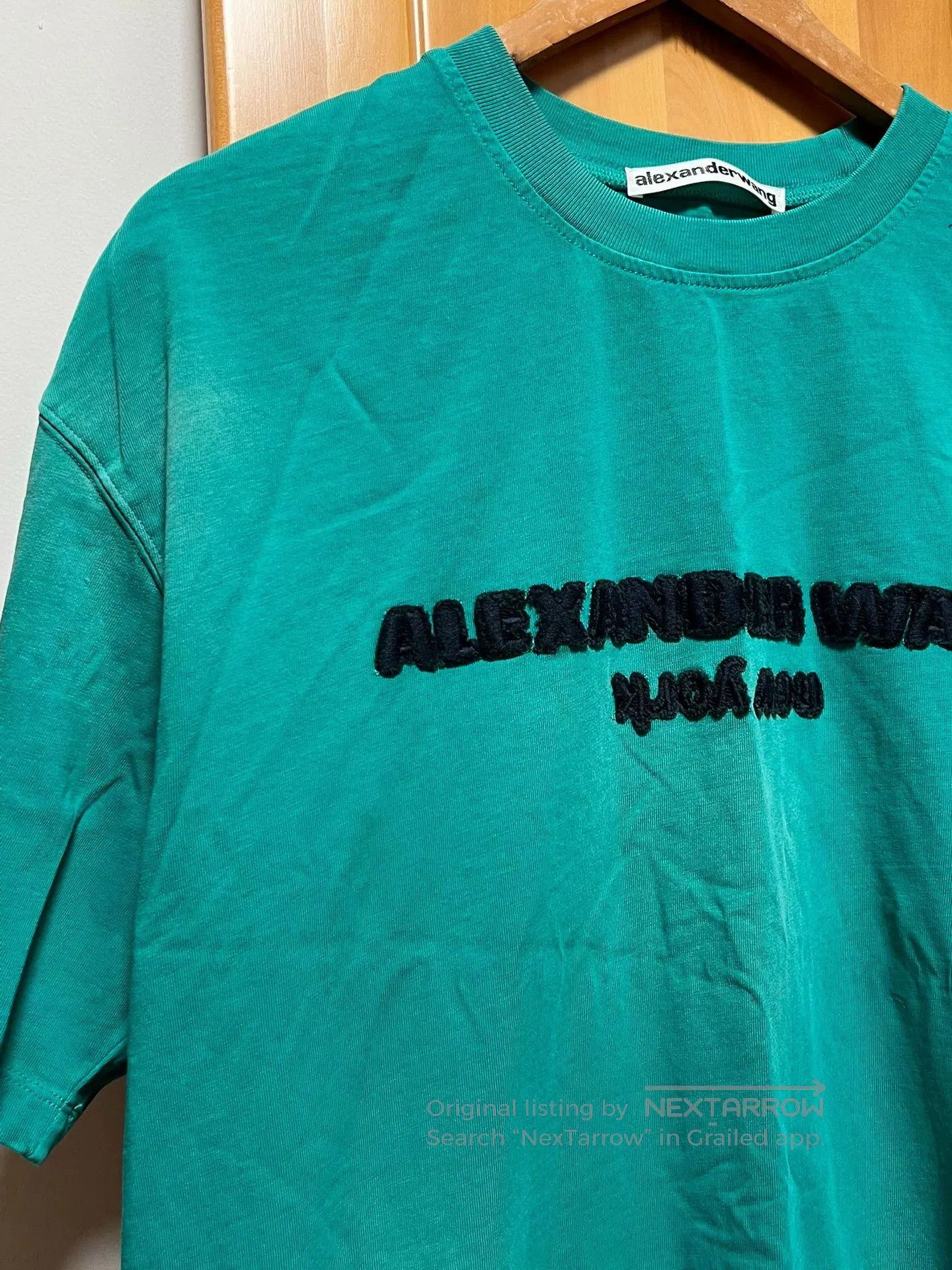 Alexander Wang Alexander Wang Green Logo Washed T. Size US L / EU 52-54 / 3 - 2 Thumbnail