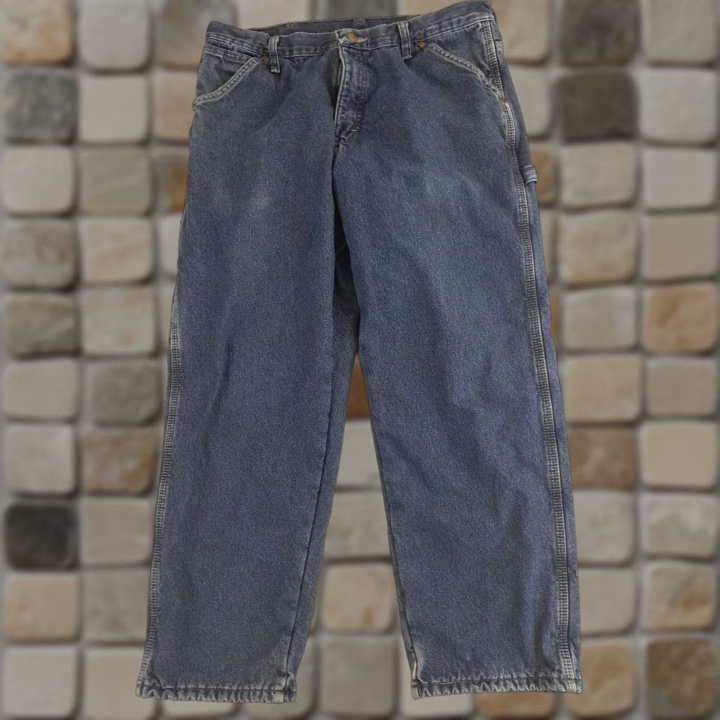 Wrangler VINTAGE Wrangler Jeans Insulated Denim 34-30 Blue Cotton 5-Pocket Regular Mens Wrangler Size US 34 / EU 50 - 1 Thumbnail