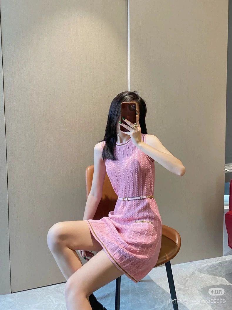 Gucci Gucci Pink Knit Dress with Belt-2506 Size XS / US 0-2 / IT 36-38 - 7 Thumbnail