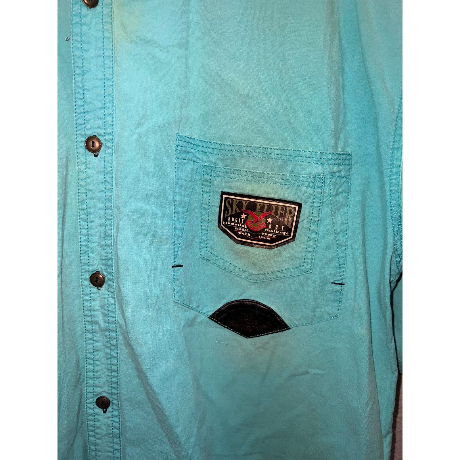 Bugle Boy Bugle Boy CL-950 Uniform Button Down Sky Flier Shirt VTG XL Size US XL / EU 56 / 4 - 2 Thumbnail