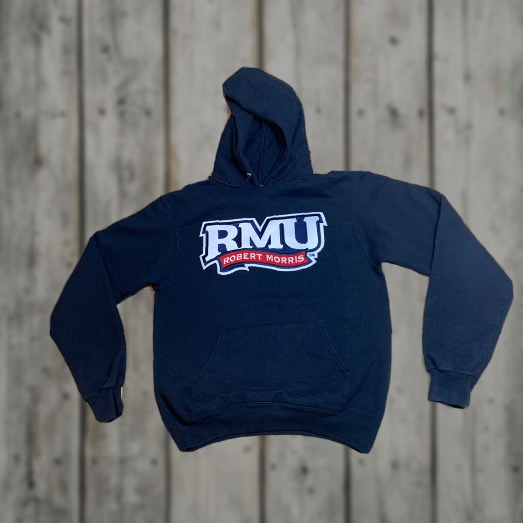Champion VINTAGE Robert Morris University Champion Blue Hoodie Mens Small Size US S / EU 44-46 / 1 - 1 Thumbnail