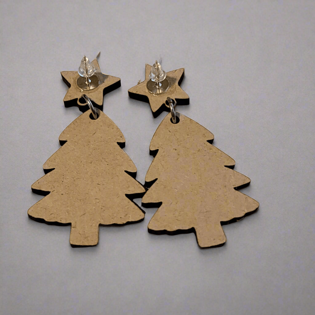 Handmade Handmade Christmas Tree Reindeer Pattern Dangle Earrings Size ONE SIZE - 2 Thumbnail