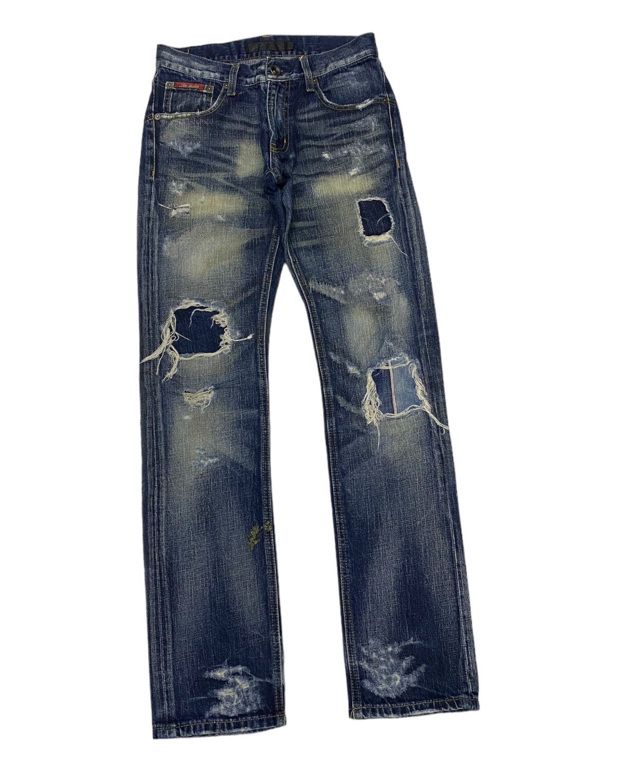 Hysteric Glamour 🔥JACK ROSE DISTRESSED DENIM PATCHWORK DENIM JEANS Size US 29 - 3 Thumbnail