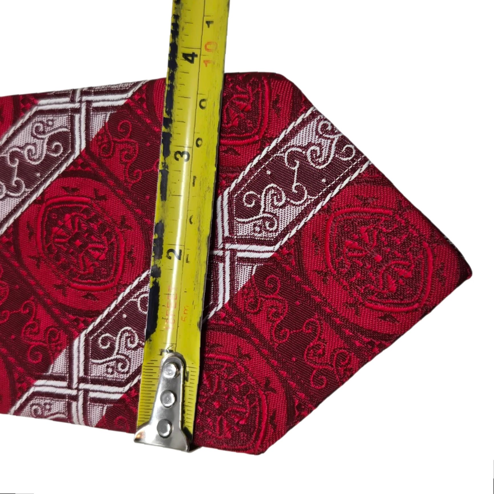 Vintage VINTAGE 1950s Red Paisley Neck Tie MCM 53" Size ONE SIZE - 3 Thumbnail