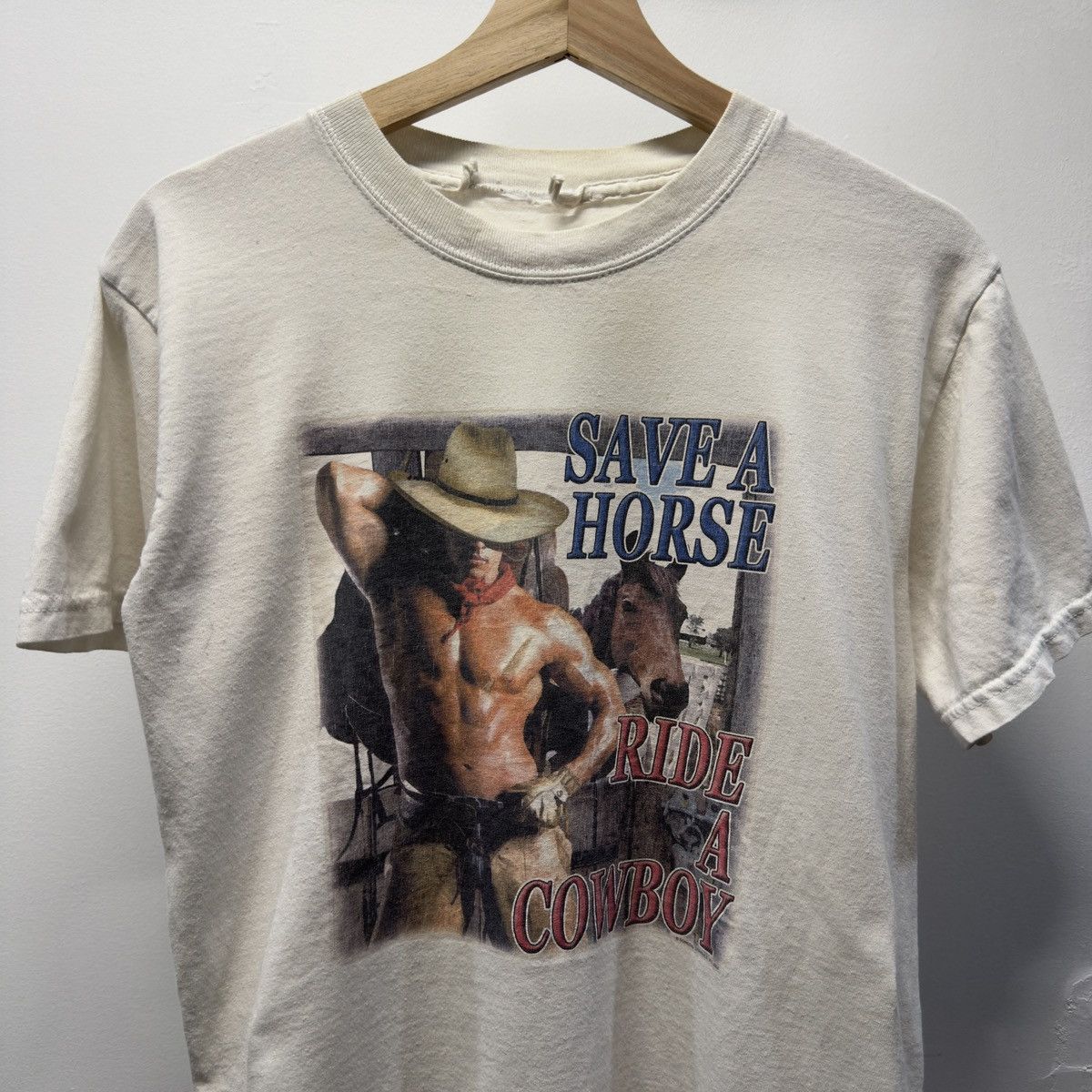Vintage Faded Save A Horse Ride A Cowboy Shirt ERD Grunge Chrome Size US M / EU 48-50 / 2 - 4 Thumbnail