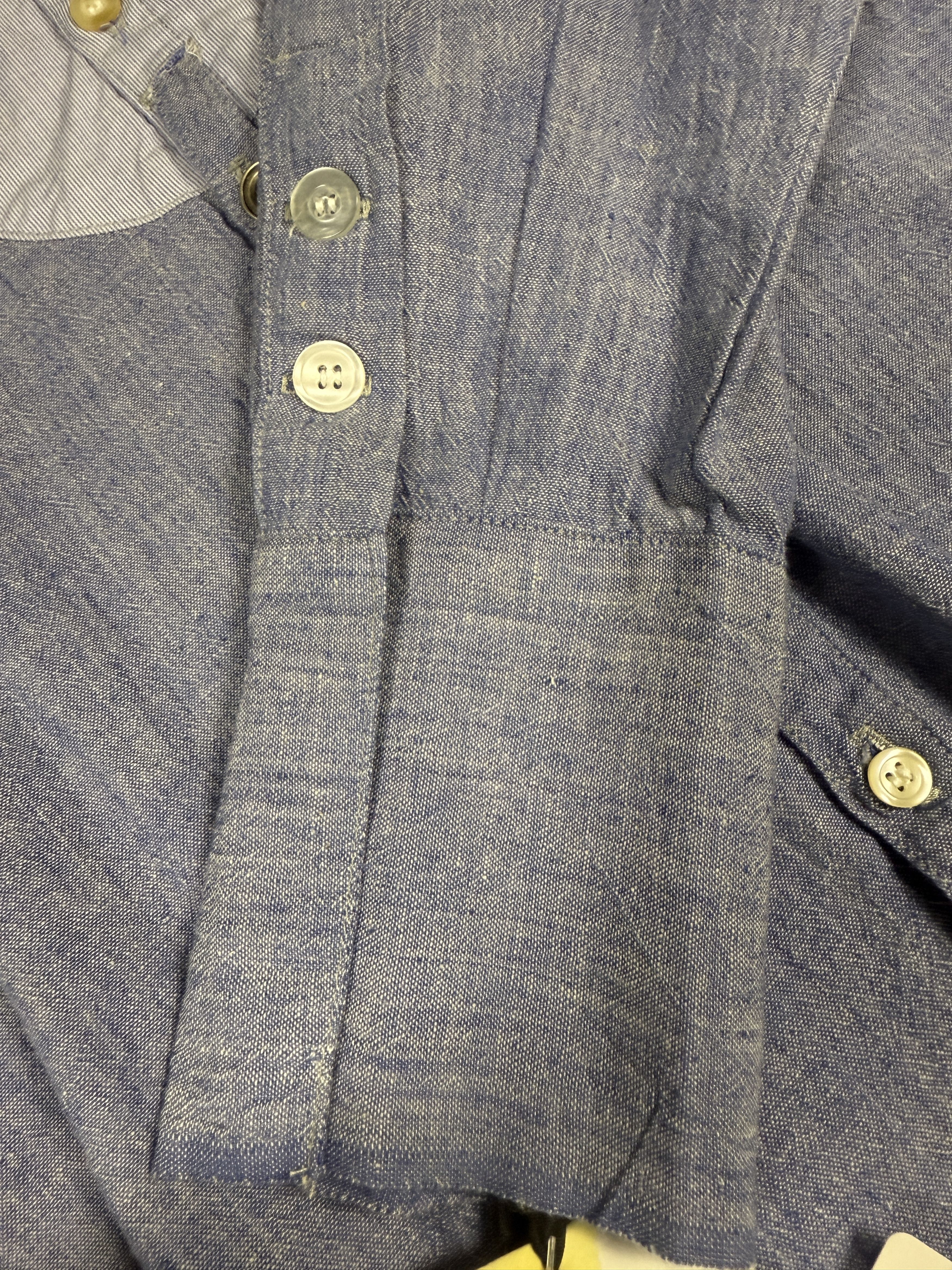 Greg Lauren $950 Greg Lauren Chambray Classic Bib studio shirt Size US L / EU 52-54 / 3 - 3 Thumbnail