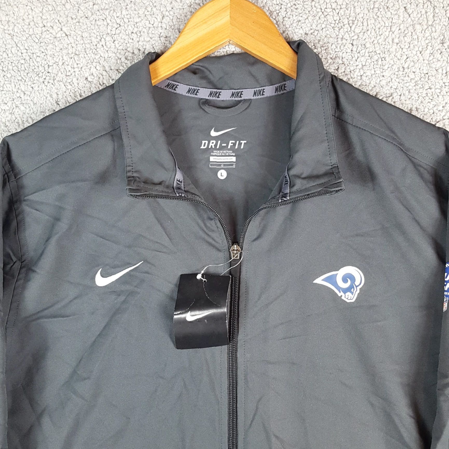 Nike Nike Dri-Fit St Louis Rams Zip Up Track Jacket NFL Football Windbreaker Jacket Men L Gray Size US L / EU 52-54 / 3 - 2 Thumbnail