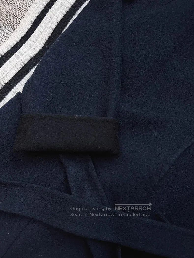 Hermes Hermes Black and Navy Blue Double-Faced Cashmere Coat with Size S / US 4 / IT 40 - 4 Thumbnail