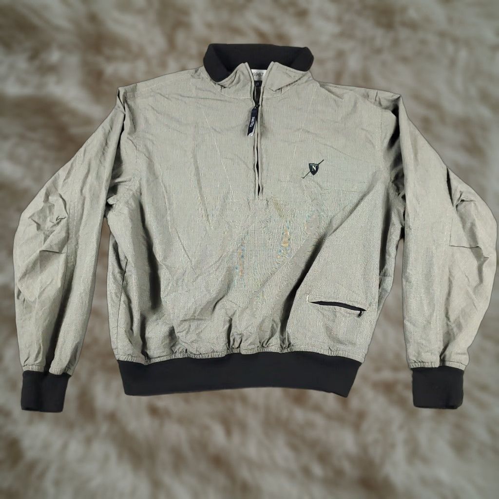 Nautica Nautica Jacket Mens Size XL Gray 1/4 Zip Up Pullover Windbreaker Stained Size US XL / EU 56 / 4 - 1 Thumbnail