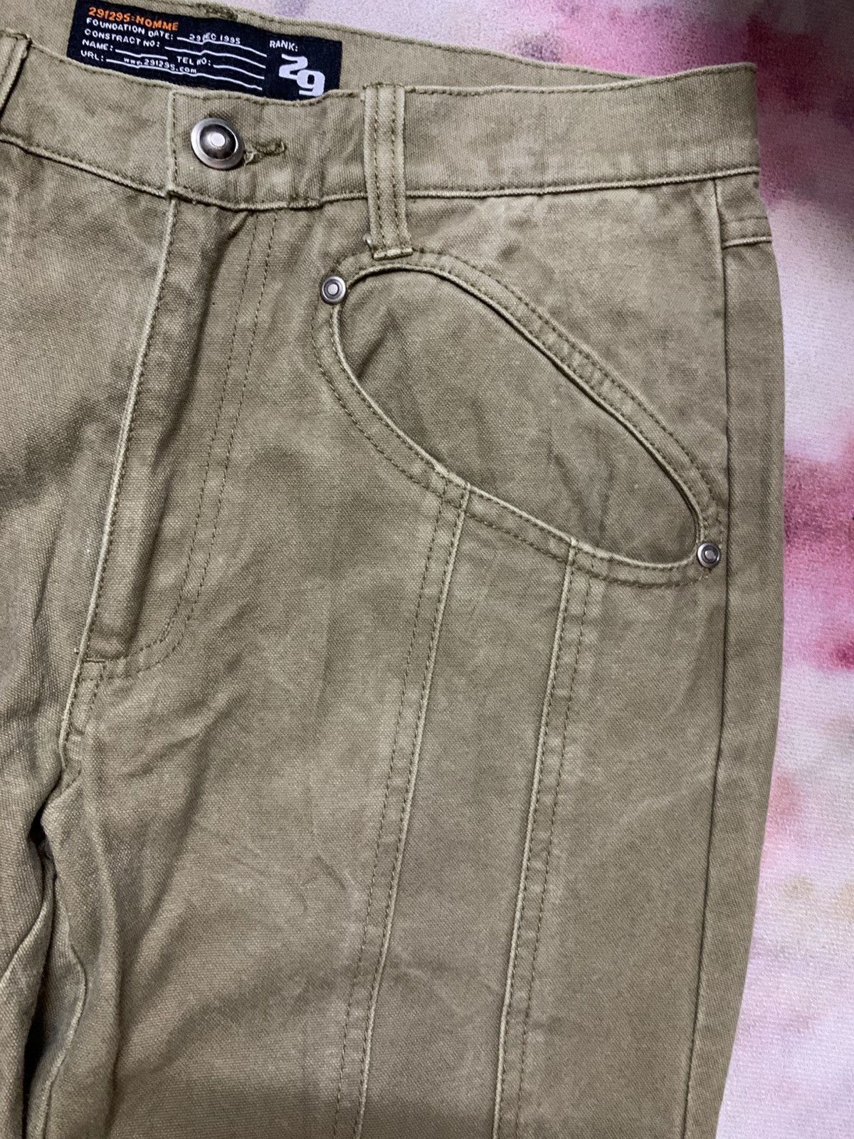 291295=Homme Flare Canvas Cyberpunk Gimmick Pants Size US 30 / EU 46 - 4 Thumbnail
