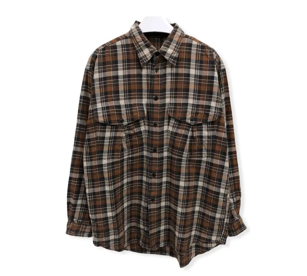Vintage intermezzo tactical pocket Flannel Shirt 👕
