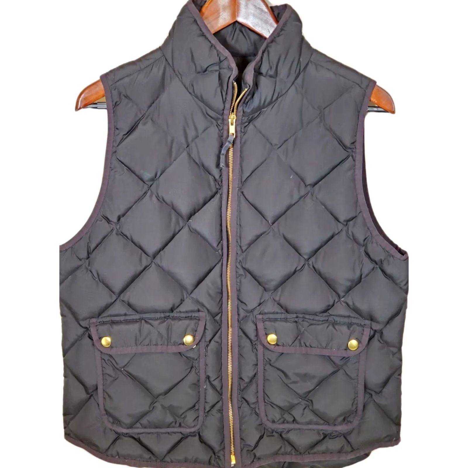 J.Crew J.Crew Black Quilted Down Puffer Vest B0109 Women's Size L Size L / US 10 / IT 46 - 2 Thumbnail