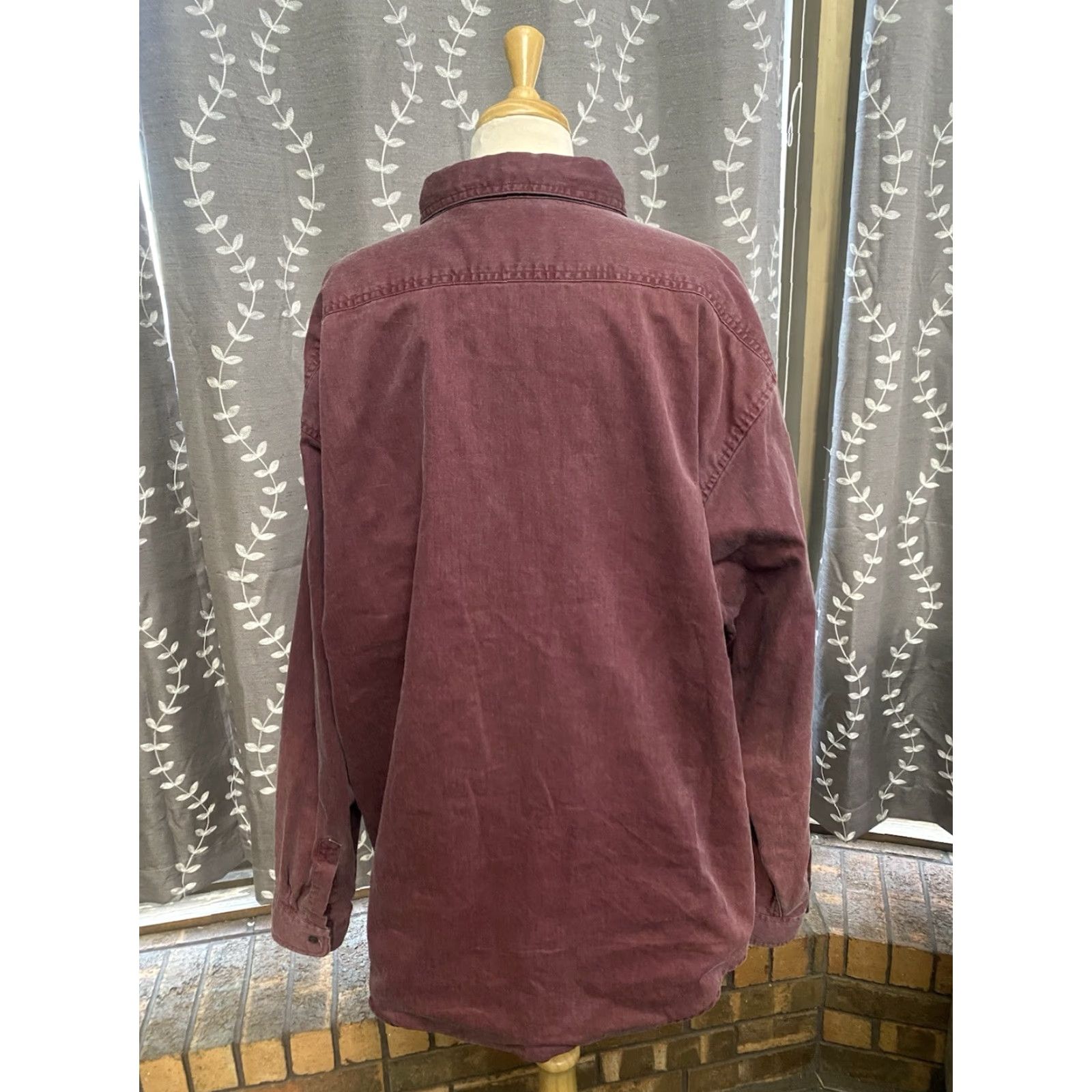 Vintage VINTAGE L.L.Bean Mens Shacket Barn Chore Shirt Jacket Burgundy 2XL Button-Up Long Sleeve Cotton Canvas Lined Pockets Winter Fall Spring Retro Size US XXL / EU 58 / 5 - 3 Thumbnail
