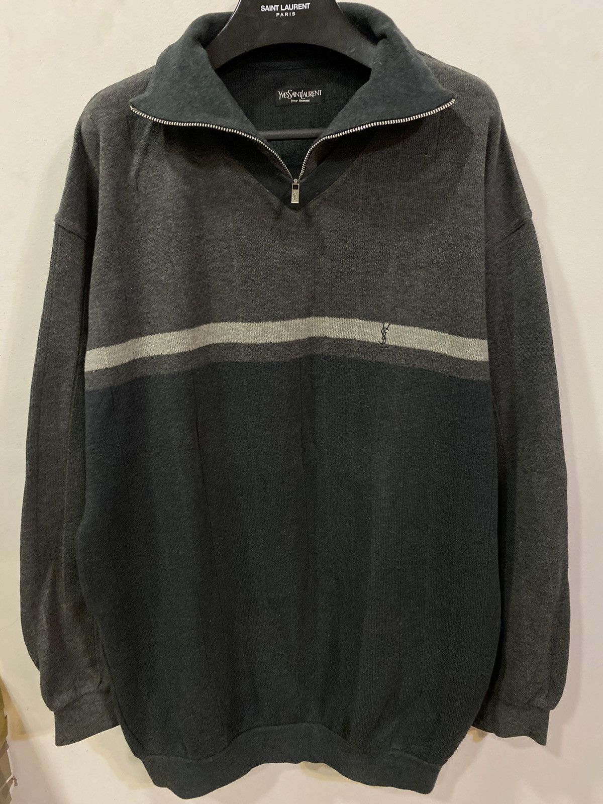 90’s YSL Sweatshirt 1/4 Zip YSL Sweater Old Money