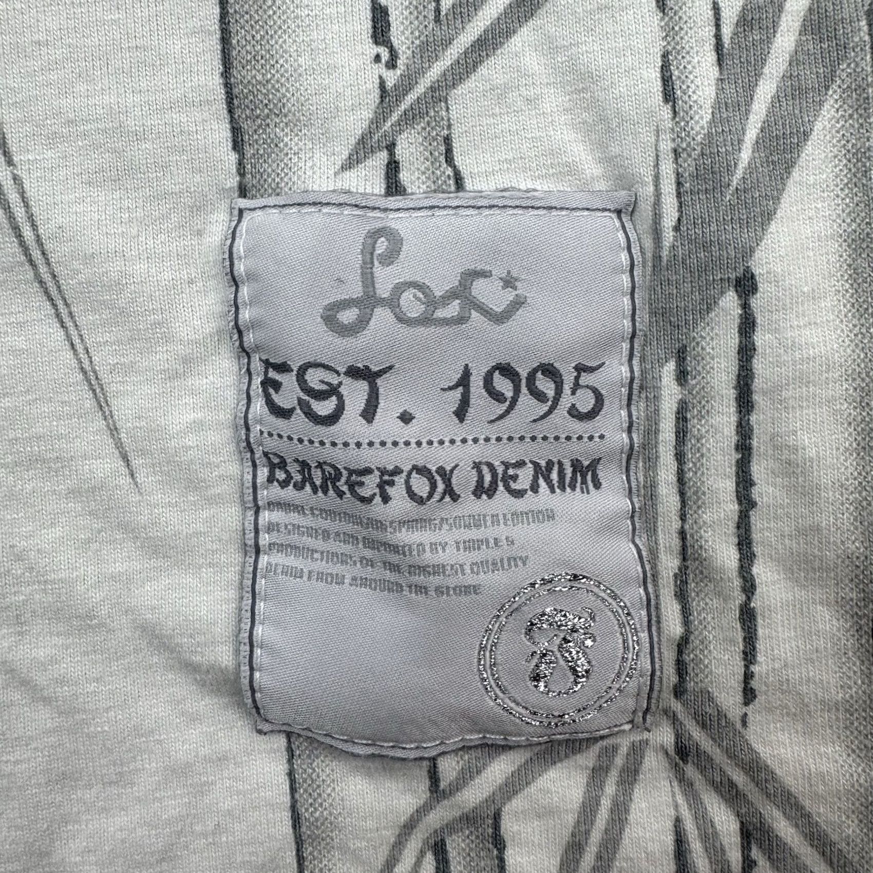 Denime VINTAGE Barefox T Shirt Men XL White Cotton Graphic Print Short Sleeve Crew Neck Hip Hop Y2K Summer 90s Size US XL / EU 56 / 4 - 7 Thumbnail