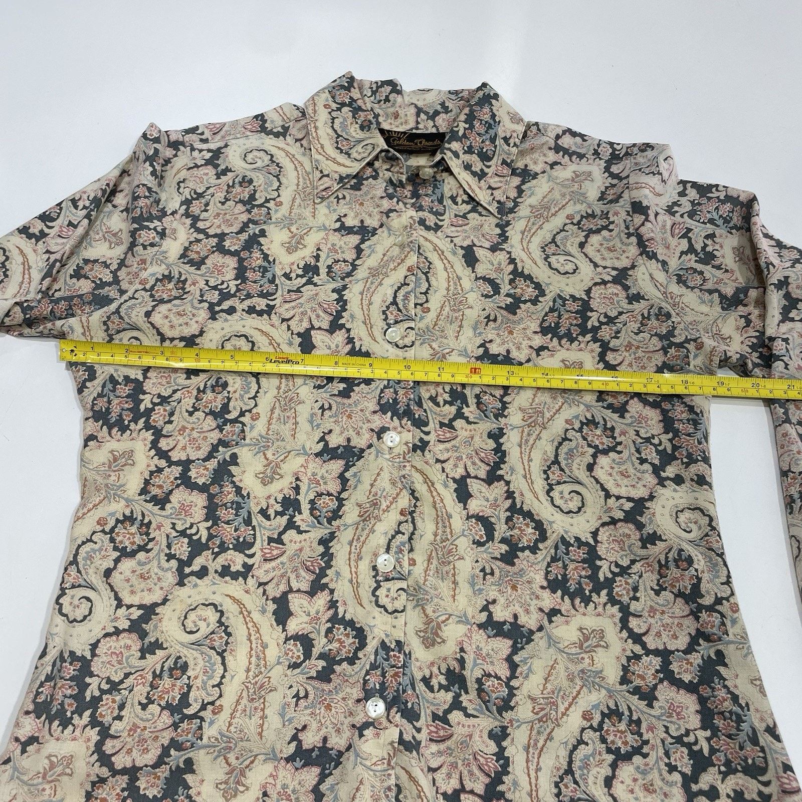 Chaps VTG Golden Threads M Shirt Button Long Sleeve Paisley Shirt Size M / US 6-8 / IT 42-44 - 5 Thumbnail